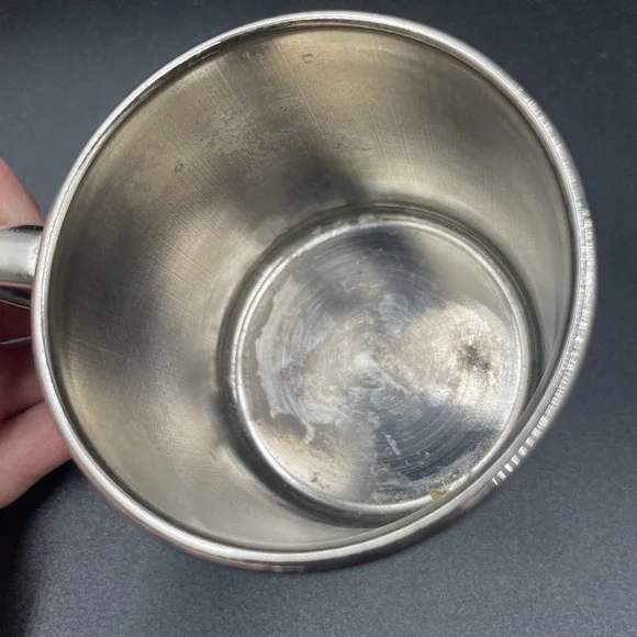 Vintage 1940c Silverplate Baby Cup- Unmarked - EUC- Toddlers Cup Baby Gift 6oz - Picture 6 of 15